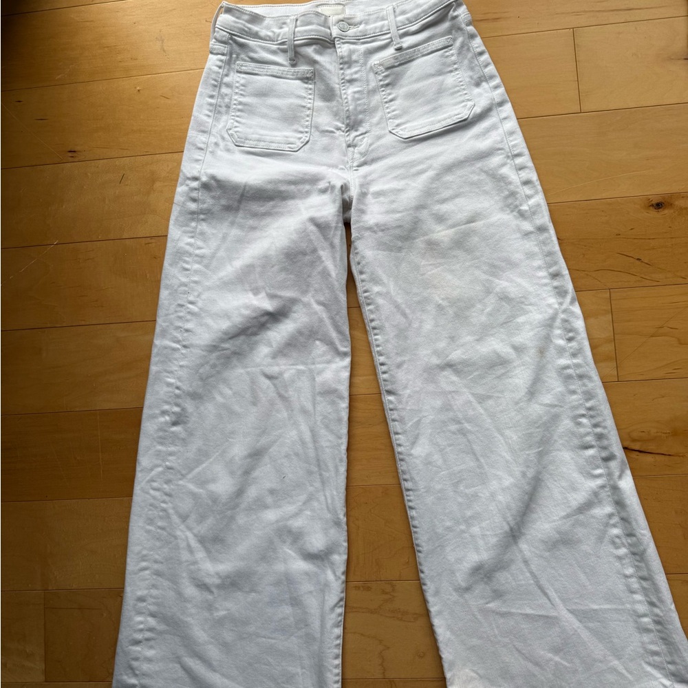 MOTHER Women's Cream Flare Jeans